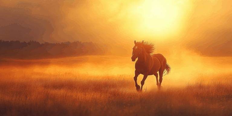 cheval dans le montana soleil couchant